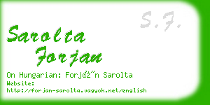 sarolta forjan business card